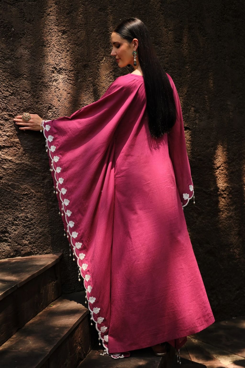 Aangan pearl kaftan-jamun