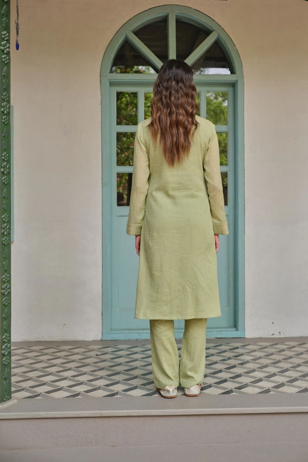 Pista phool kurta set