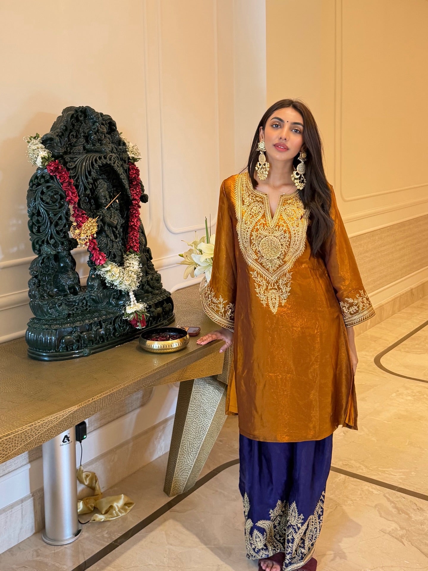 Mallaikaa Chheda in Mastani Jamun Rust Kurta Set