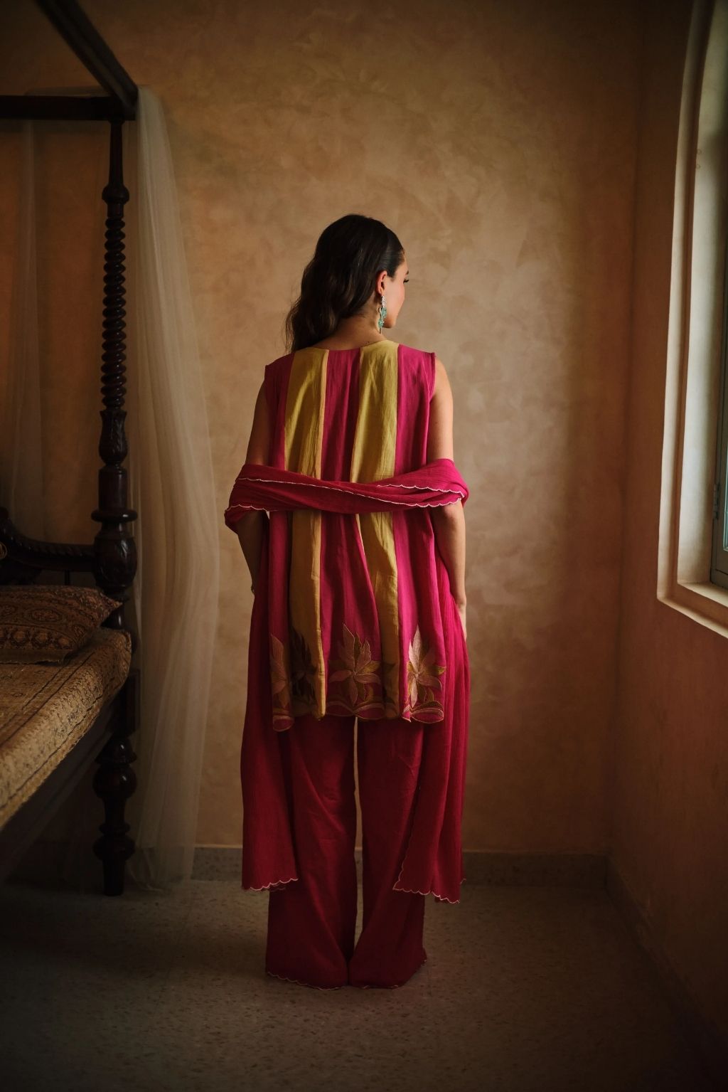 Rooh kali phool kurta salwar set-gulabi