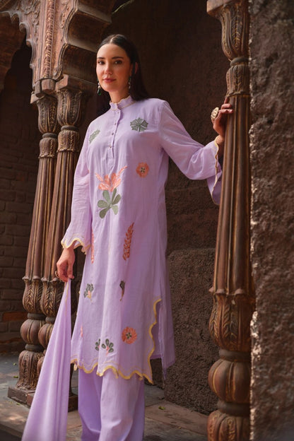 Noor-e-halka jamun kurta set