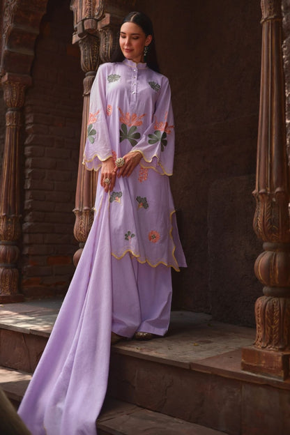 Noor-e-halka jamun kurta set