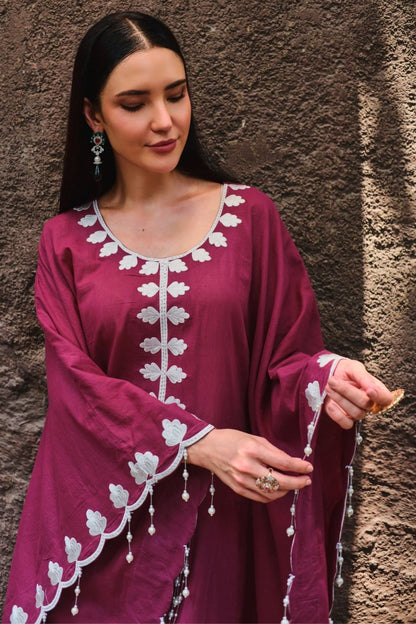 Aangan pearl kaftan-jamun