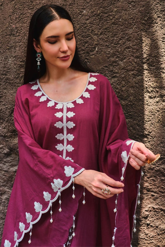 Aangan pearl kaftan-jamun