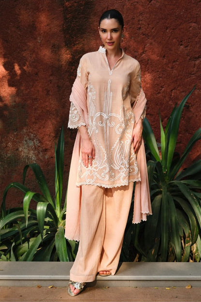 Peach aangan kurta set