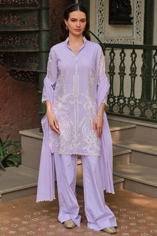 Lilac aangan kurta set