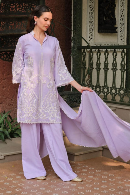 Lilac aangan kurta set
