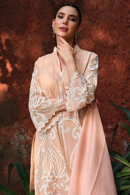 Peach aangan kurta set