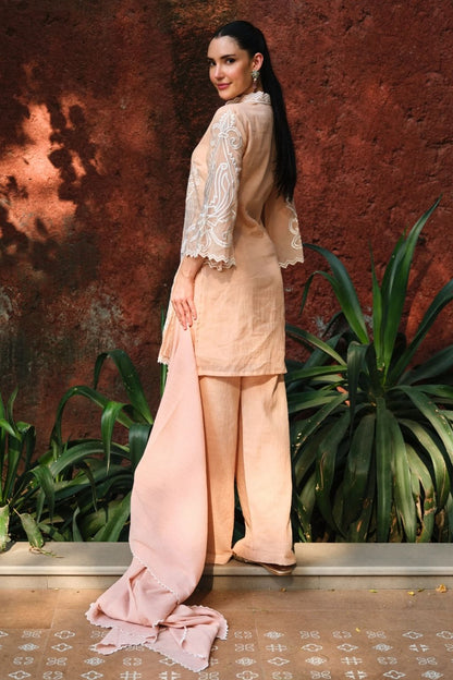 Peach aangan kurta set