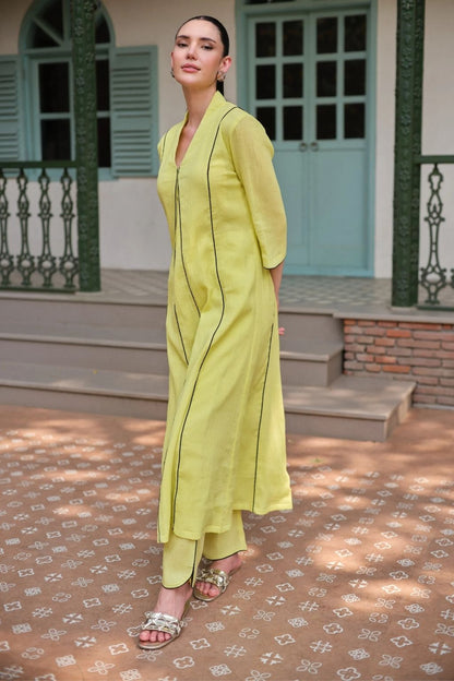 Nimbu aangan kurta set