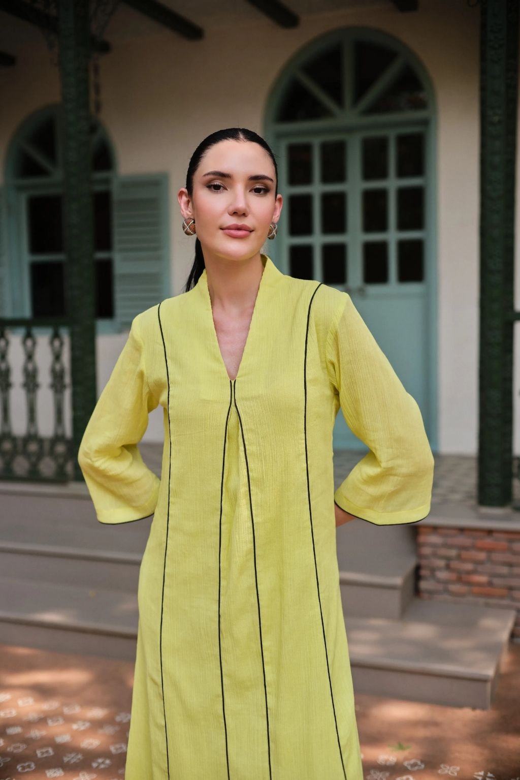 Nimbu aangan kurta set