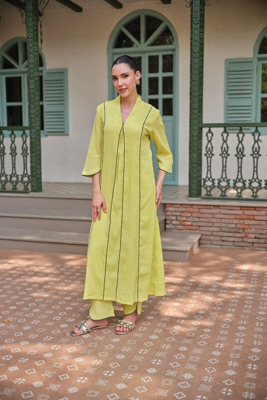 Nimbu aangan kurta set