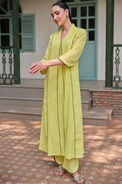 Nimbu aangan kurta set