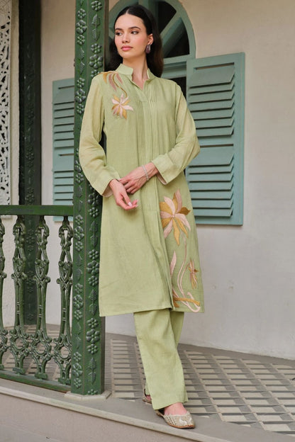 Pista phool kurta set