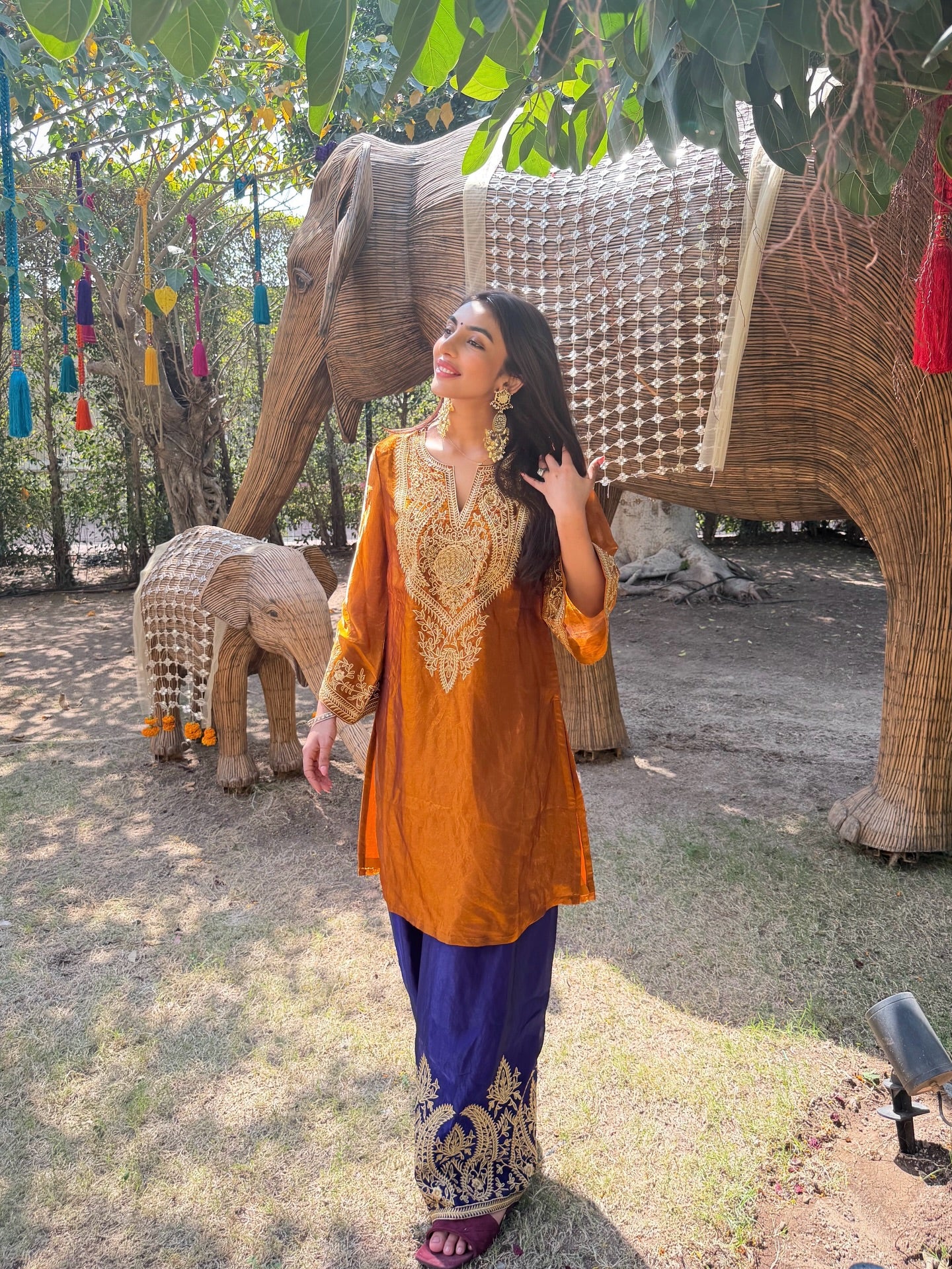Mallaikaa Chheda in Mastani Jamun Rust Kurta Set