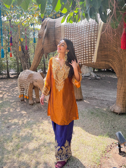 Mallaikaa Chheda in Mastani Jamun Rust Kurta Set