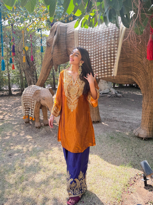 Mallaikaa Chheda in Mastani Jamun Rust Kurta Set