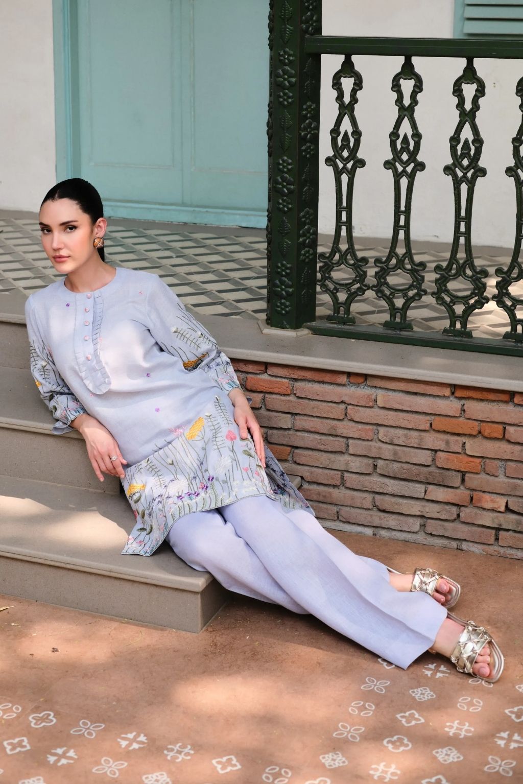Bageecha aasmani kurta set
