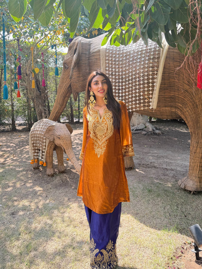Mallaikaa Chheda in Mastani Jamun Rust Kurta Set