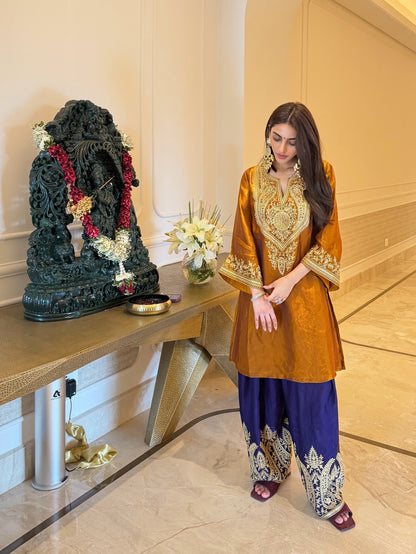 Mallaikaa Chheda in Mastani Jamun Rust Kurta Set