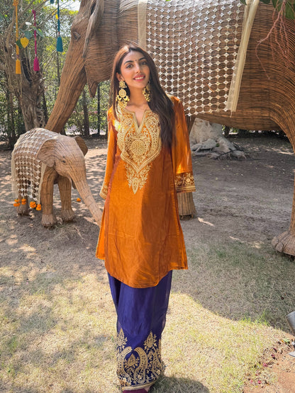 Mallaikaa Chheda in Mastani Jamun Rust Kurta Set