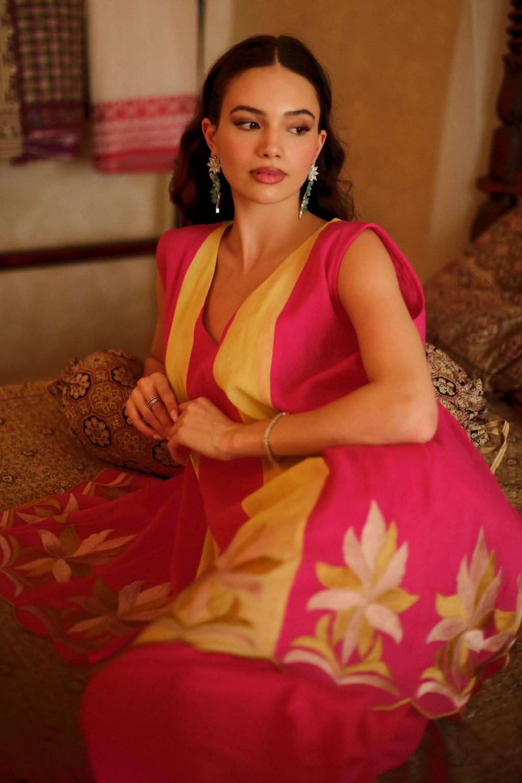 Rooh kali phool kurta salwar set-gulabi