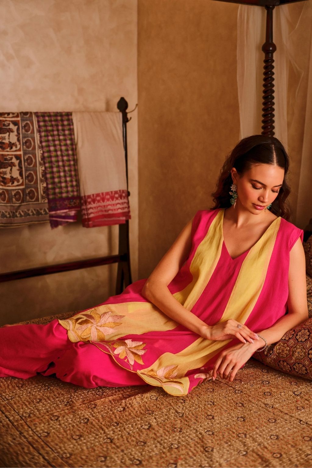 Rooh kali phool kurta salwar set-gulabi