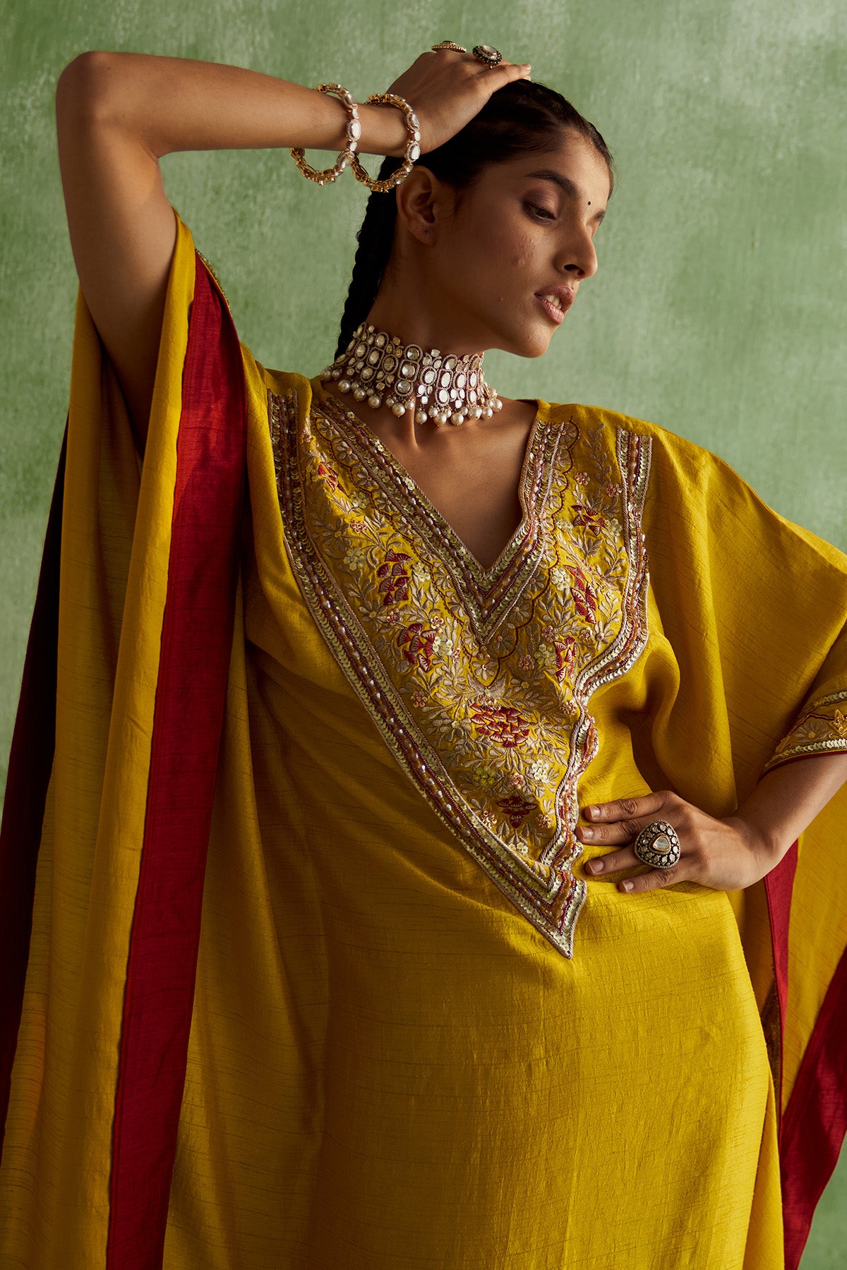 MEGHNA X SARSO EMBROIDERED KAFTAN SET