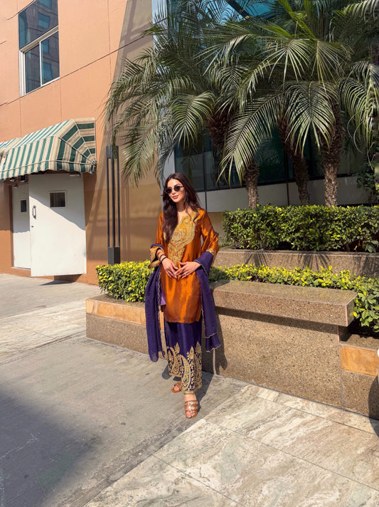Ankita Tiwari in Mastani Jamun Rust Kurta Set