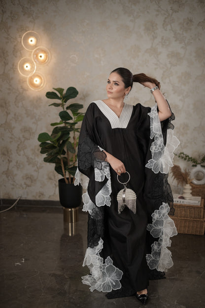 HEENA SOMANI X COLOUR BLOCK FLOWER WORK KAFTAN