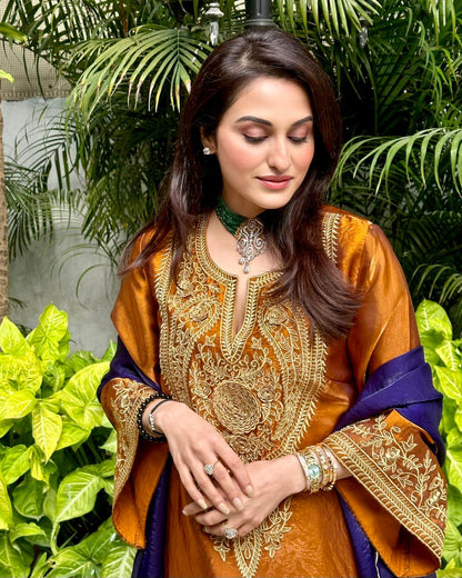 Payal Sen in Mastani Jamun Rust Kurta Set