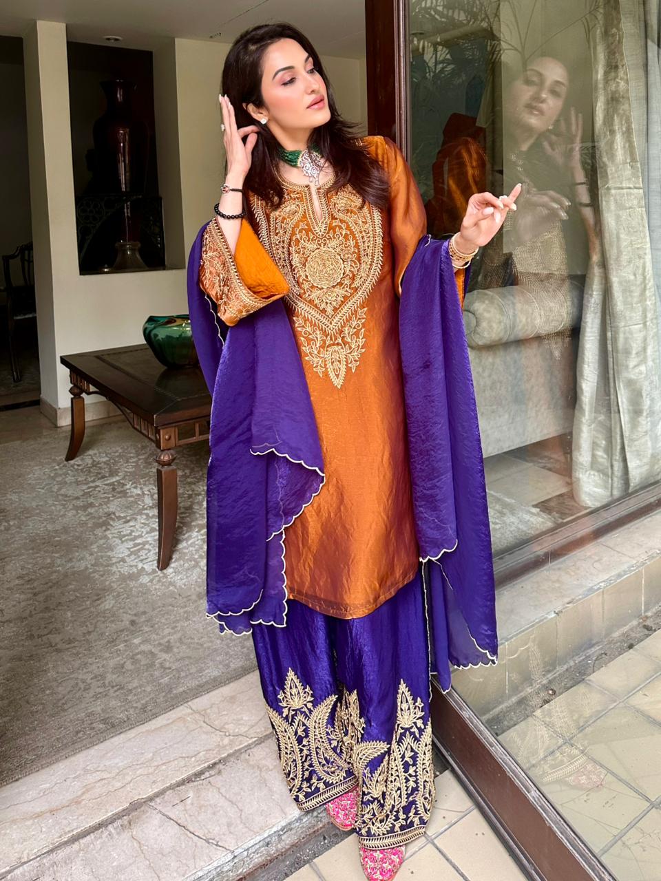 Payal Sen in Mastani Jamun Rust Kurta Set