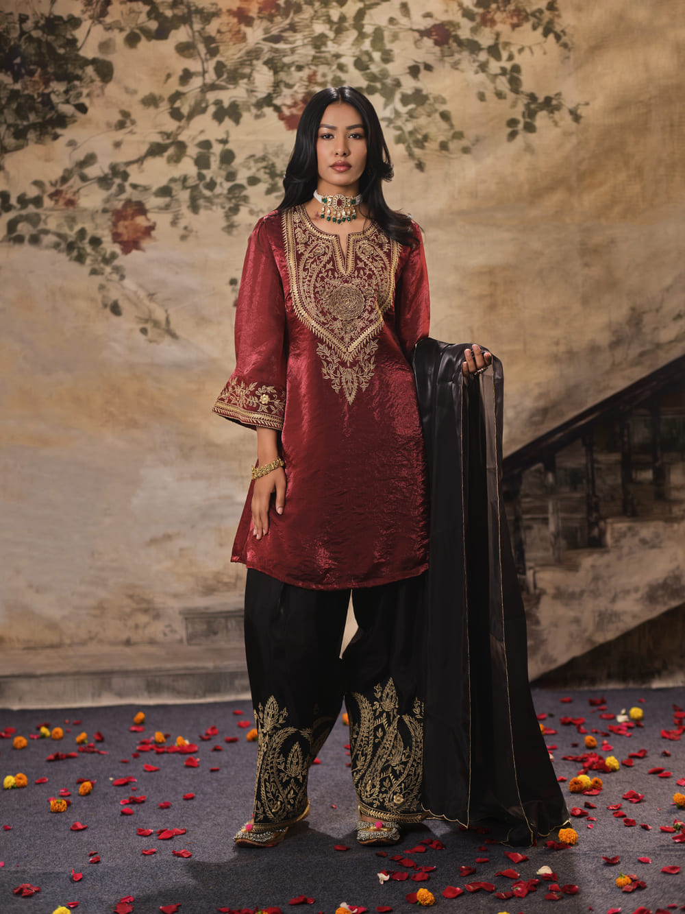 Mastani Sindoor Kala Kurta Set