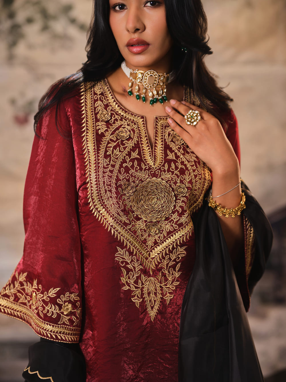 Mastani Sindoor Kala Kurta Set