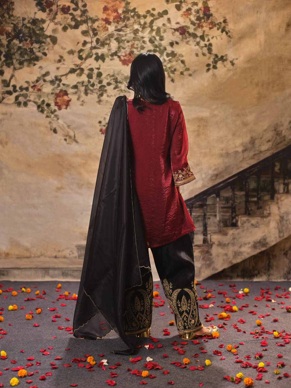 Mastani Sindoor Kala Kurta Set