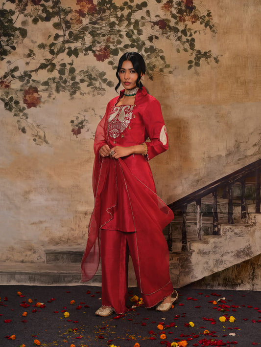 Mastani Afra Lal Kurta Set
