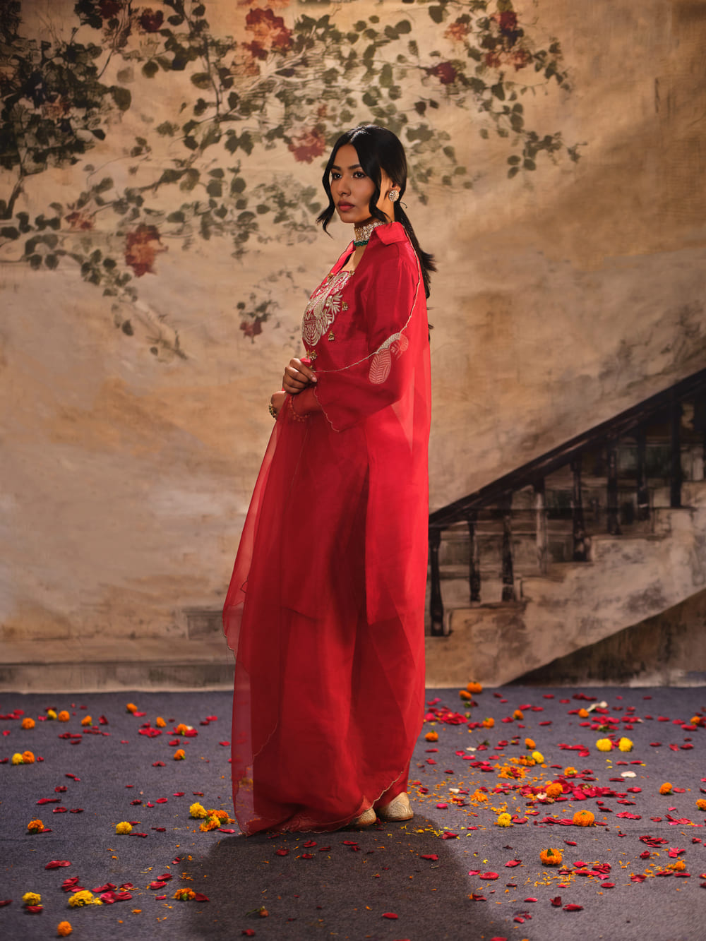 Mastani Afra Lal Kurta Set