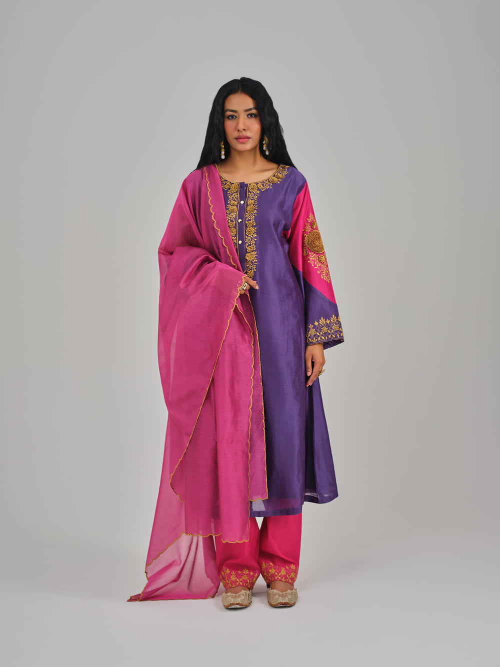 Phoolan Purple Pink Kurta Set