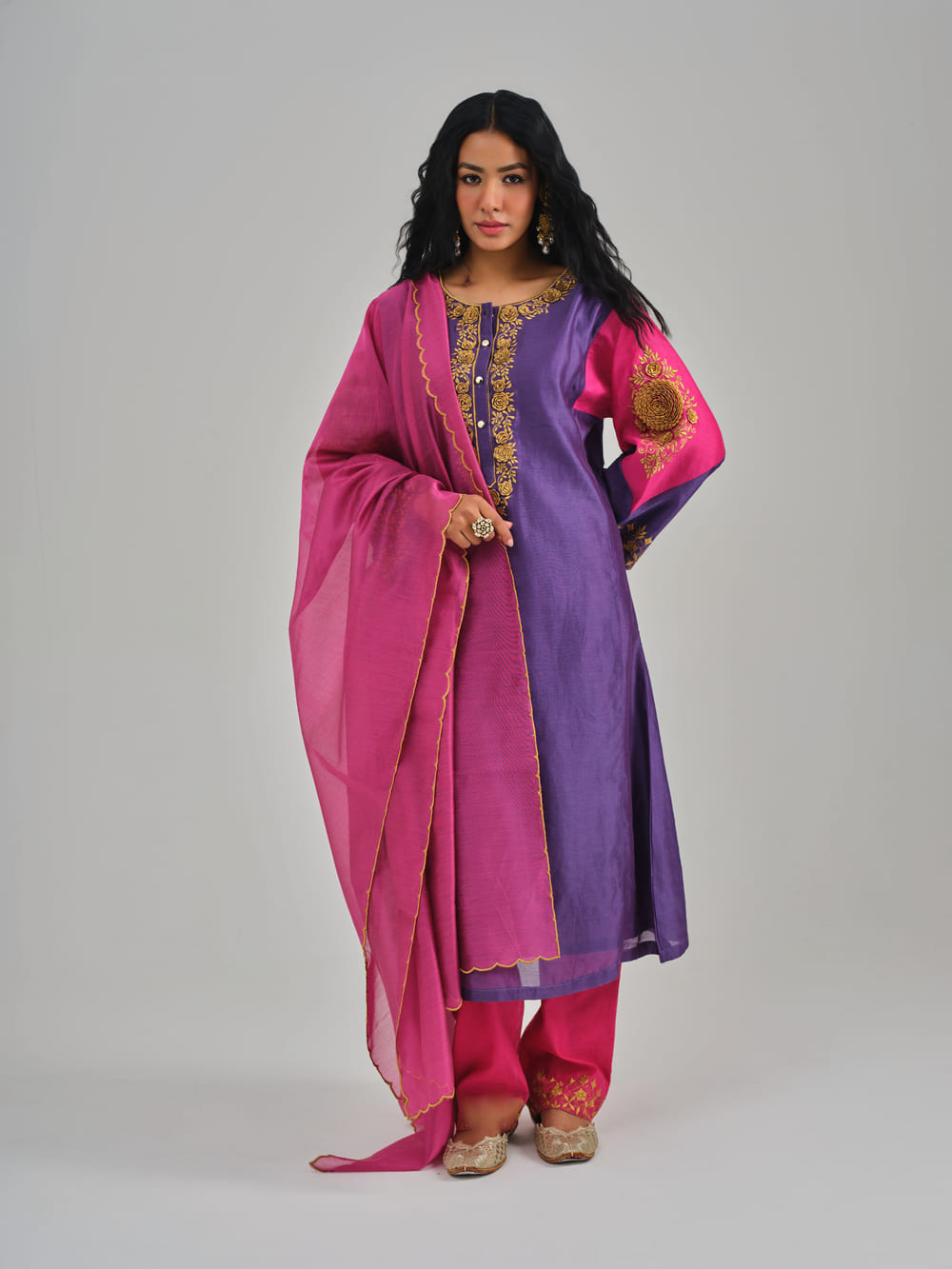 Phoolan Purple Pink Kurta Set