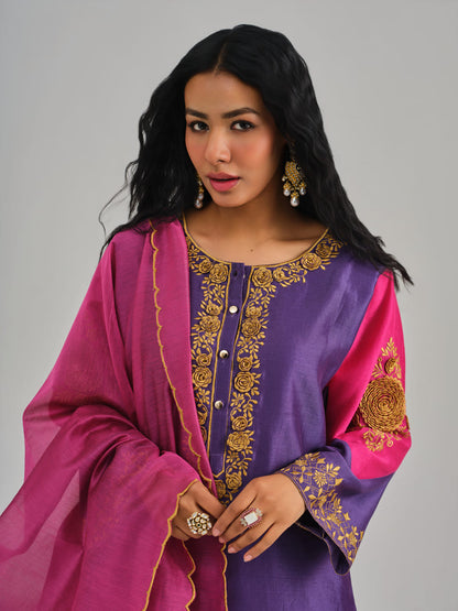 Phoolan Purple Pink Kurta Set