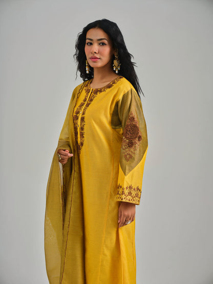 Phoolan Yellow Mustard Kurta Set