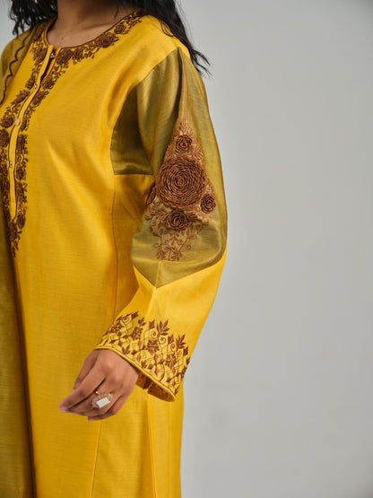 Phoolan Yellow Mustard Kurta Set