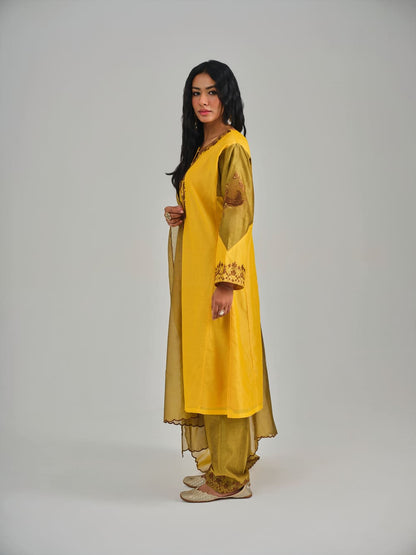 Phoolan Yellow Mustard Kurta Set